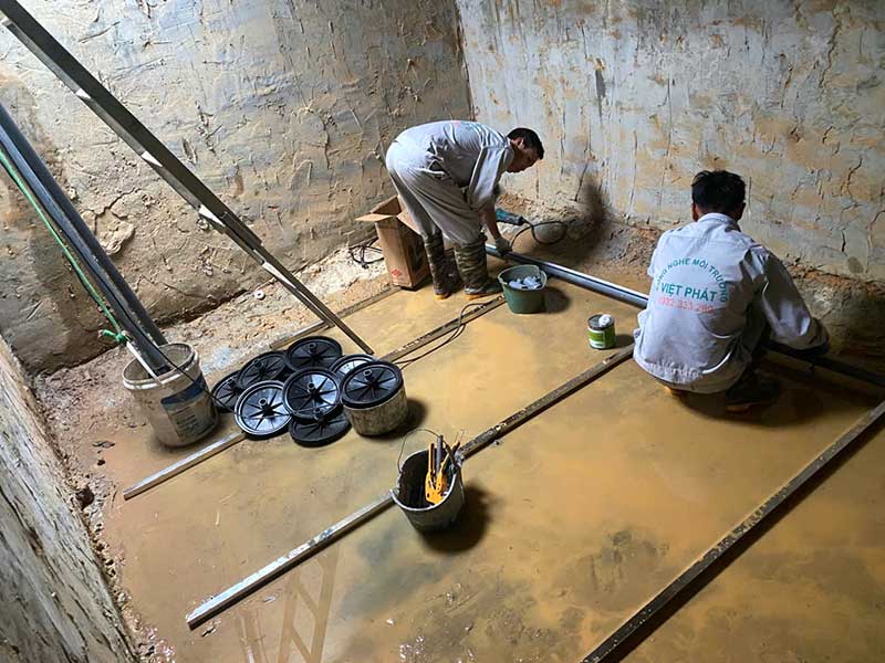 Thi công hệ thống xử lý nước thải sinh hoạt 65m3/24h tại Kim Bôi