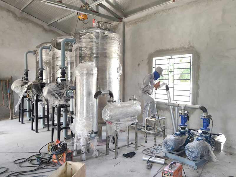 Thi công hệ thống lọc nước sinh hoạt 25m3/h tại Nghệ An