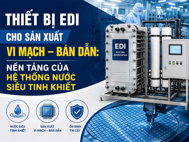 Thiết Bị EDI Cho Sản Xuất Vi Mạch – Bán Dẫn: Nền Tảng Của Hệ Thống Nước Siêu Tinh Khiết