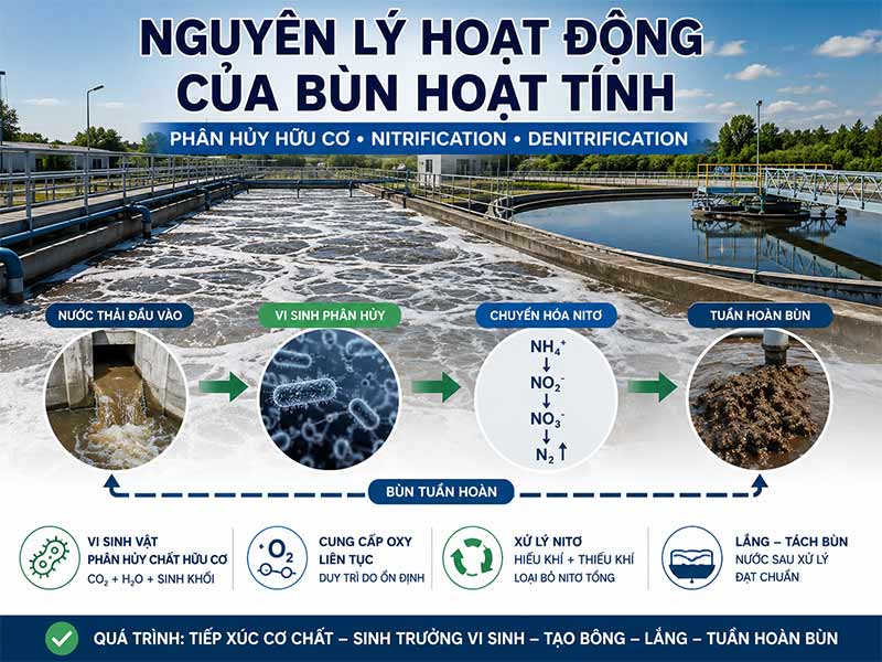 Công Nghệ Bùn Hoạt Tính Trong Xử Lý Nước Thải: Nguyên Lý, Cấu Hình, Thông Số Vận Hành Và Ứng Dụng Thực Tế