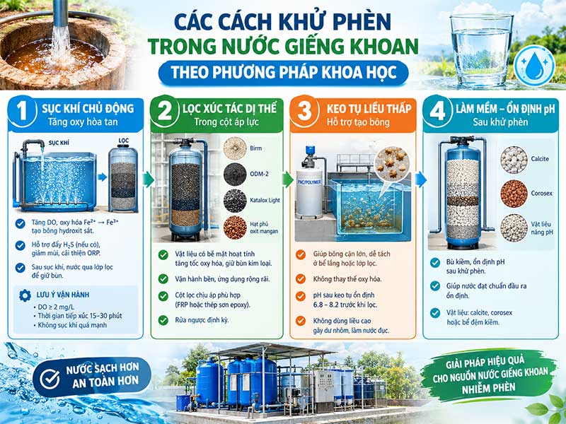 Cách Khử Phèn Trong Nước Giếng Khoan: Bản Chất Hóa Học, Kỹ Thuật Lọc Và Kiểm Soát Hệ Thống Bền Vững