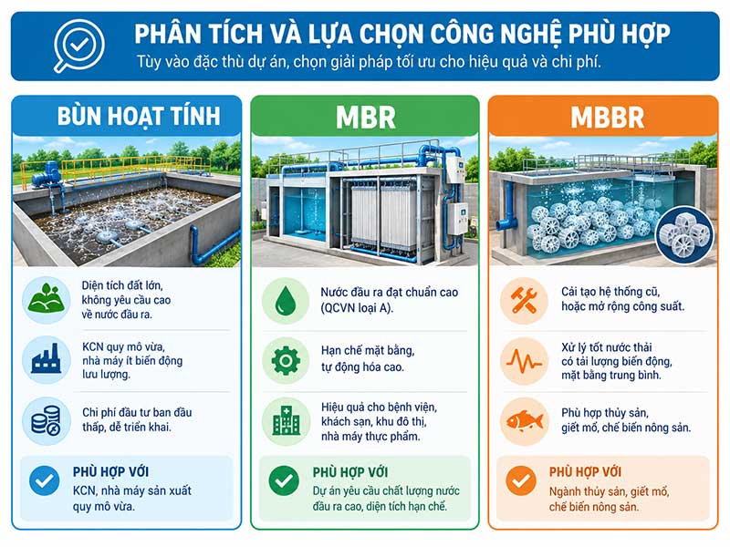 So Sánh Xử Lý Nước Thải Bằng Bùn Hoạt Tính MBR Và MBBR – Giải Pháp Nào Phù Hợp Với Dự Án Của Bạn?