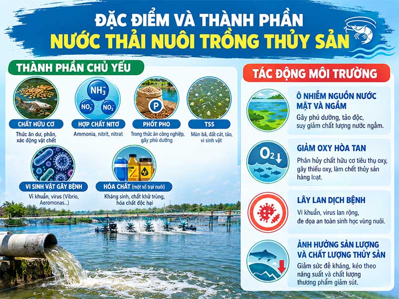 Nước thải nuôi trồng thủy sản: Thành phần, ảnh hưởng và giải pháp xử lý hiệu quả