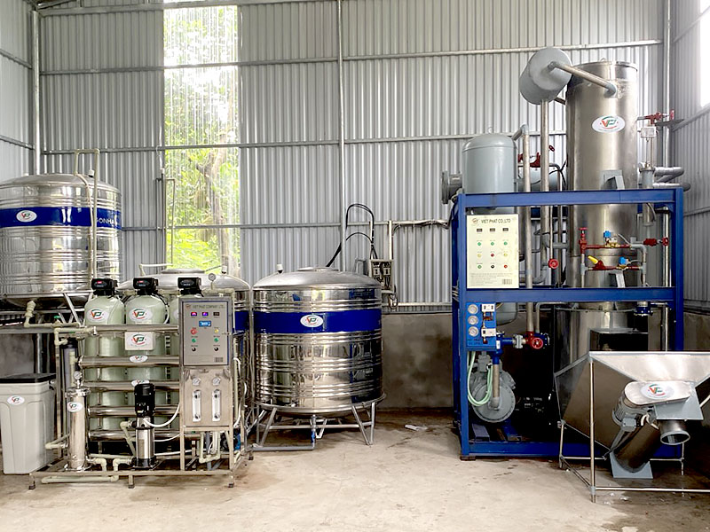 Bàn giao dây chuyền sản xuất nước tinh khiết - đá sạch tại Phú Thọ