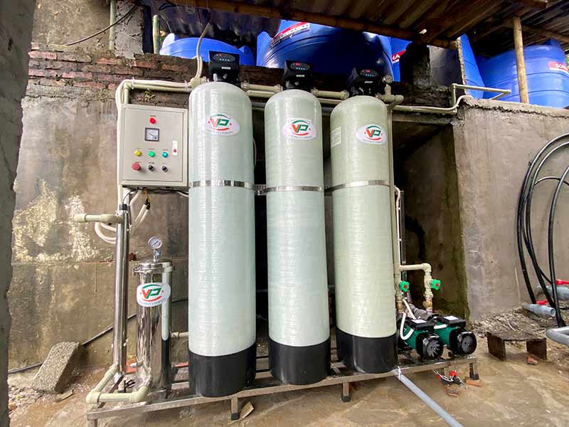 Hệ thống lọc nước đầu nguồn 3m3/h tại Hòa Bình