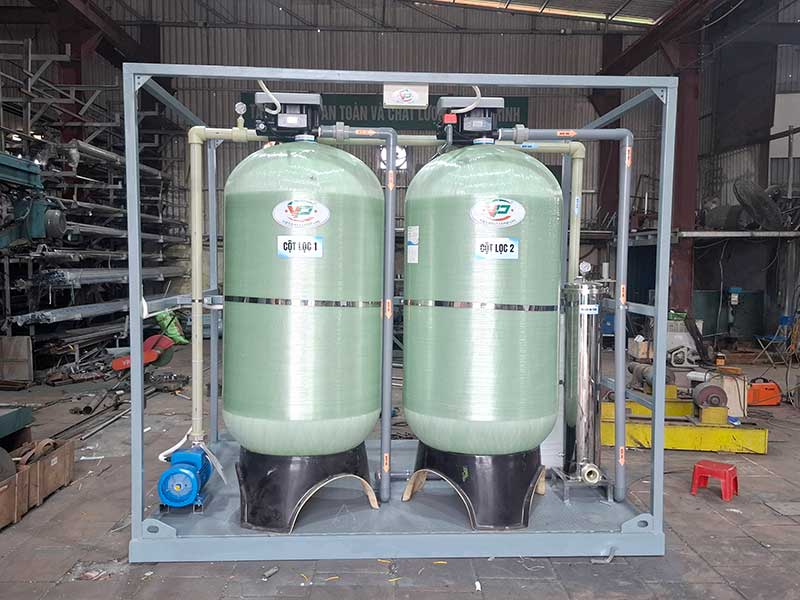 Hoàn thiện sản xuất hệ thống lọc nước công nghiệp 15m3/h cho dự án tại Lào
