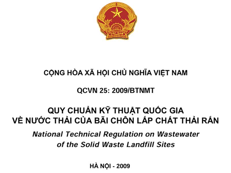 QCVN 25:2009/BTNMT – Quy Chuẩn Kỹ Thuật Về Nước Thải Bãi Chôn Lấp Chất Thải Rắn