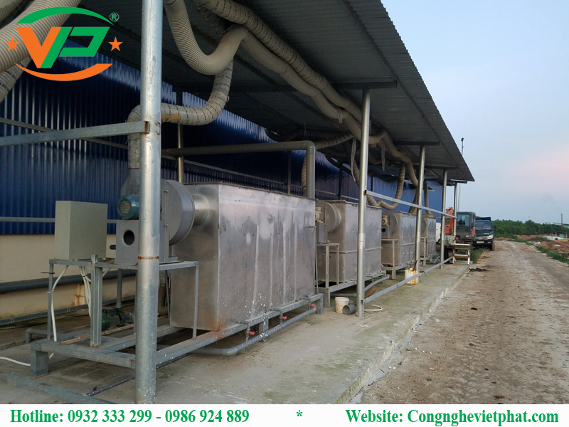 Hệ thống máy khử mùi chăn nuôi tại Trang trại Gà giống